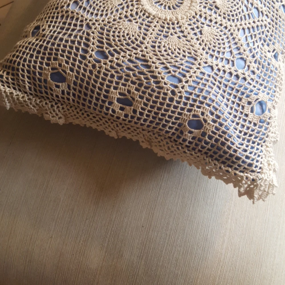 Crochet cottagecore pillow